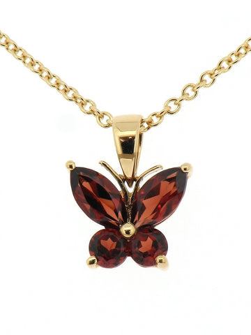 Garnet Butterfly Pendant