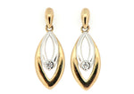 9ct Two Colour Gold and Diamond Earrings