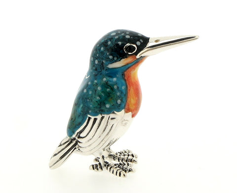 Silver and Enamel Kingfisher