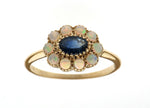 Sapphire and Opal Cluster Ring