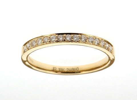 18ct Yellow Gold Diamond Half Hoop Eternity Ring