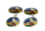 Silver and Enamel Cufflinks