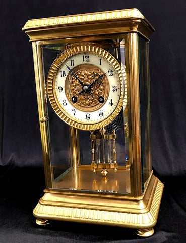 French Four Glass Striking Mantle Clock