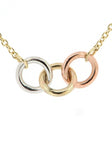 Three Colour Gold Circles Pendant