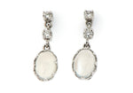 Moonstone and Diamond Drop Earrings
