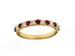 Ruby and Diamond Half Eternity Ring