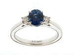 Sapphire and Diamond Three Stone Ring