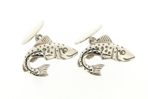 Silver Salmon Cufflinks