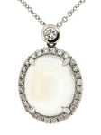Moonstone and Diamond Cluster Pendant