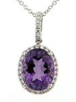 Amethyst and Diamond Cluster Pendant
