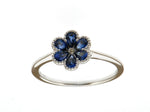 Sapphire and Diamond Cluster RIng