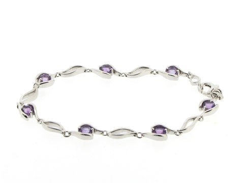 Silver and Amethyst Bracelet