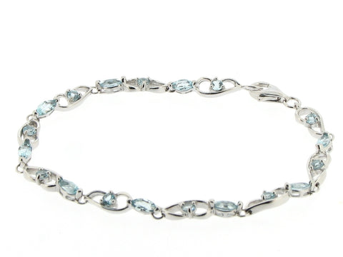 Silver and blue topaz bracelet
