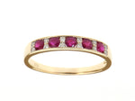 Ruby and Diamond Half Eternity RIng