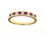 Ruby and Diamond Half Eternity Ring
