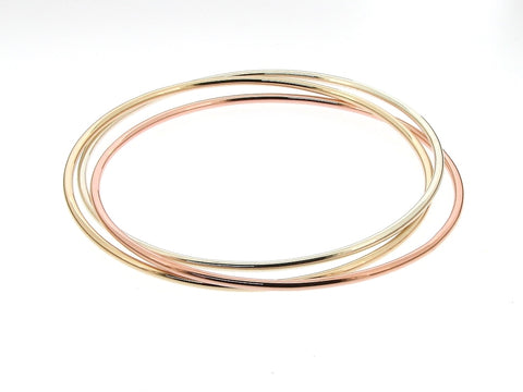 Three Colour Gold Russian Bangle