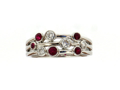 Ruby and Diamond "Bubbles" Ring