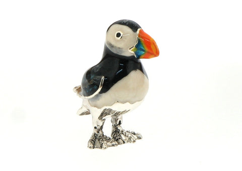 Silver and Enamel Puffin