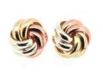 Three Colour Gold Knot Earrings