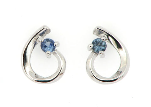 White Gold and Sapphire Earrings