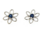 Sapphire Flower Earrings