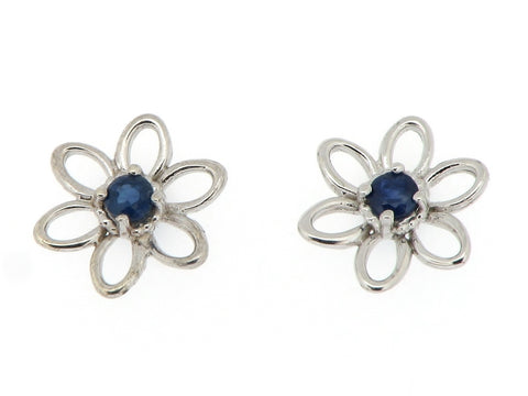 Sapphire Flower Earrings