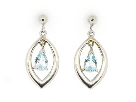 Blue Topaz Drop Earrings