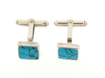 Silver and Imitation Turqoise Cufflinks