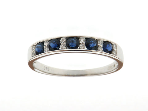 Sapphire and Diamond Half Eternity Ring