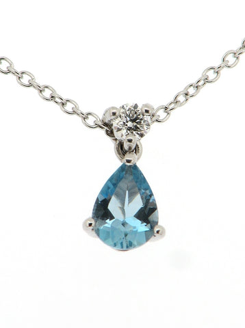 Aquamarine and Diamond Pendant