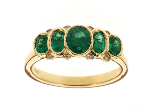 Emerald Five Stone Ring