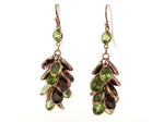 Garnet and Peridot Drop Earrings