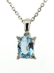 Aquamarine and Diamond Pendant