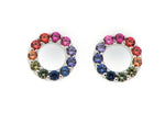 Sapphire Circle Earrings