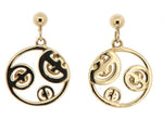 9ct Gold Circle Drop Earrings