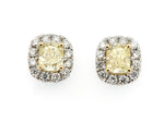 Yellow Diamond Cluster Earrings