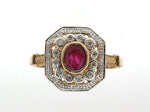 Ruby and Diamond Cluster Ring