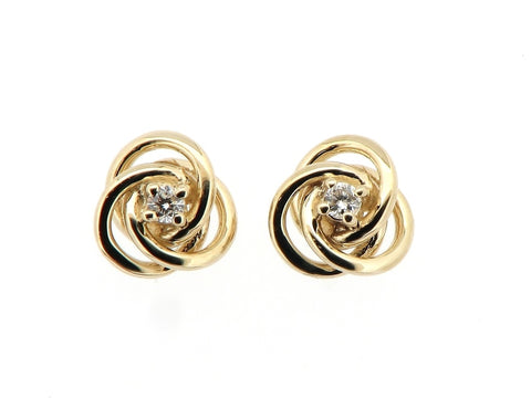 Diamond knot earrings