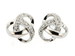 9ct White Gold and Diamond Knot Earrings