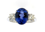 Tanzanite and Diamond Three Stone Ring