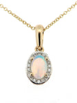 Opal and Diamond Cluster Pendant