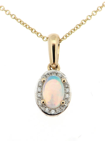 Opal and Diamond Cluster Pendant