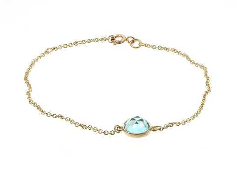 9ct Gold and Blue Topaz Bracelet