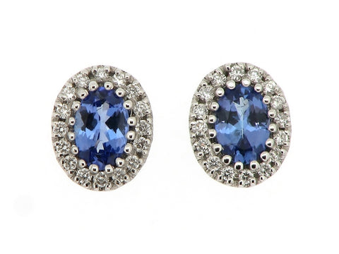 Tanzanite and Diamond Cluster Earrings