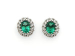 Emerald and Diamond Cluster Earrings