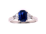 Sapphire and Diamond Three Stone Ring