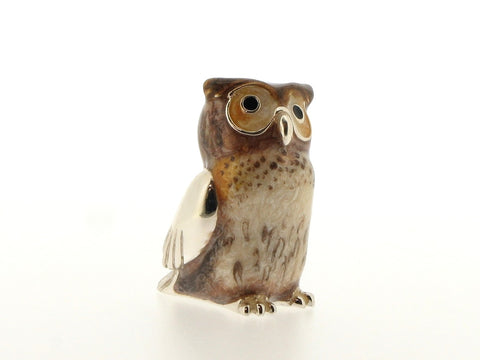 Silver and Enamel Tawny Owl