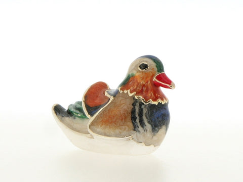 Silver and Enamel Mandarin Duck