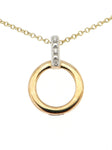 9ct Gold Circle Pendant With Diamond Bale