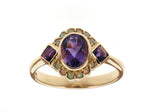 Amethyst and Opal Cluster Ring